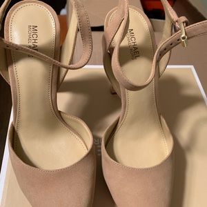 MICHAEL Michael Kors Nude Suede Trish Platform